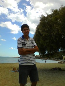 A picture of Mitko on the sandy Karfas beach